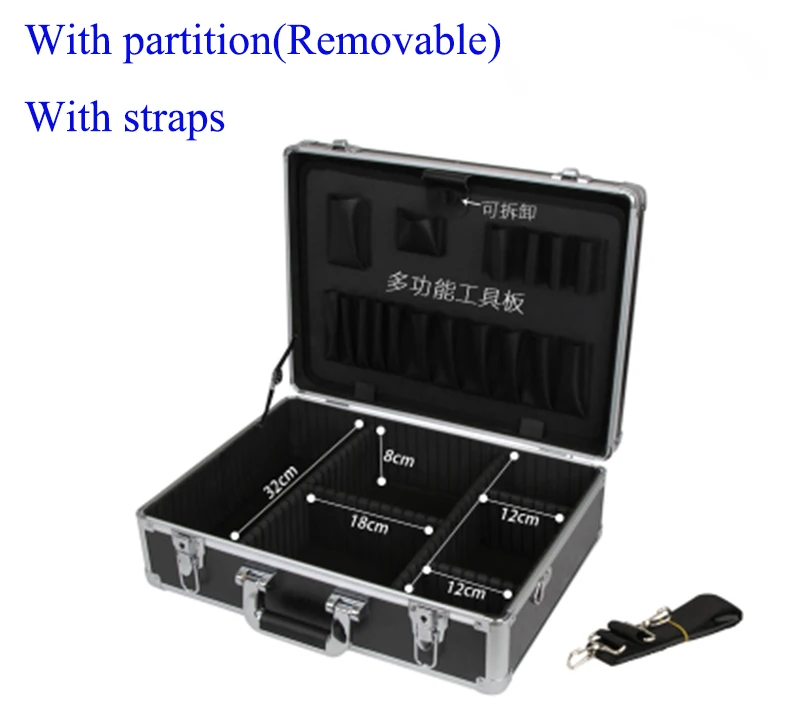 Алюминиевый Чехол для инструментов, чехол для инструментов, коробка для паролей, коробка для файлов, ударопрочный защитный чехол для оборудования, чехол для камеры с предварительно вырезанной пеной