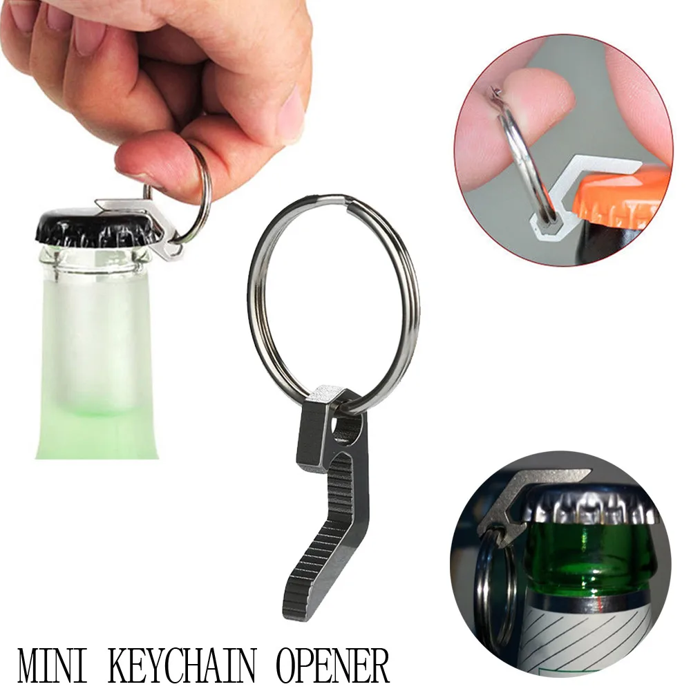 

Useful Beer Bottle Opener Mini Keychain Key Ring Small Tool Steel Keyring New Arrival Dropshipping