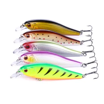 

HENGJIA 5PCS Minnow Fishing Lure 82mm 7.5G Floating Long Casting Magnet System Bass Crank Wobblers