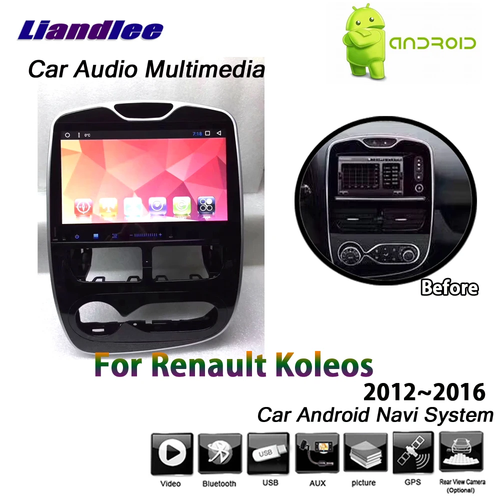 Liandlee Android para Renault Koleos/Samsung 2012 ~ 2016 estéreo BT TV Carplay enlace espejo Wifi mapa GPS Navi de navegación Multimedia - 1