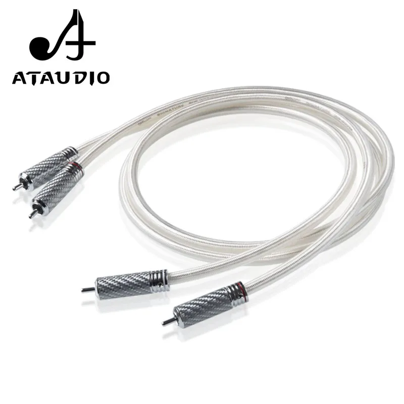 RCA кабель ATAUDIO QED с посеребренным покрытием Hi Fi end Подпись 6N OFC 2RCA соединительный