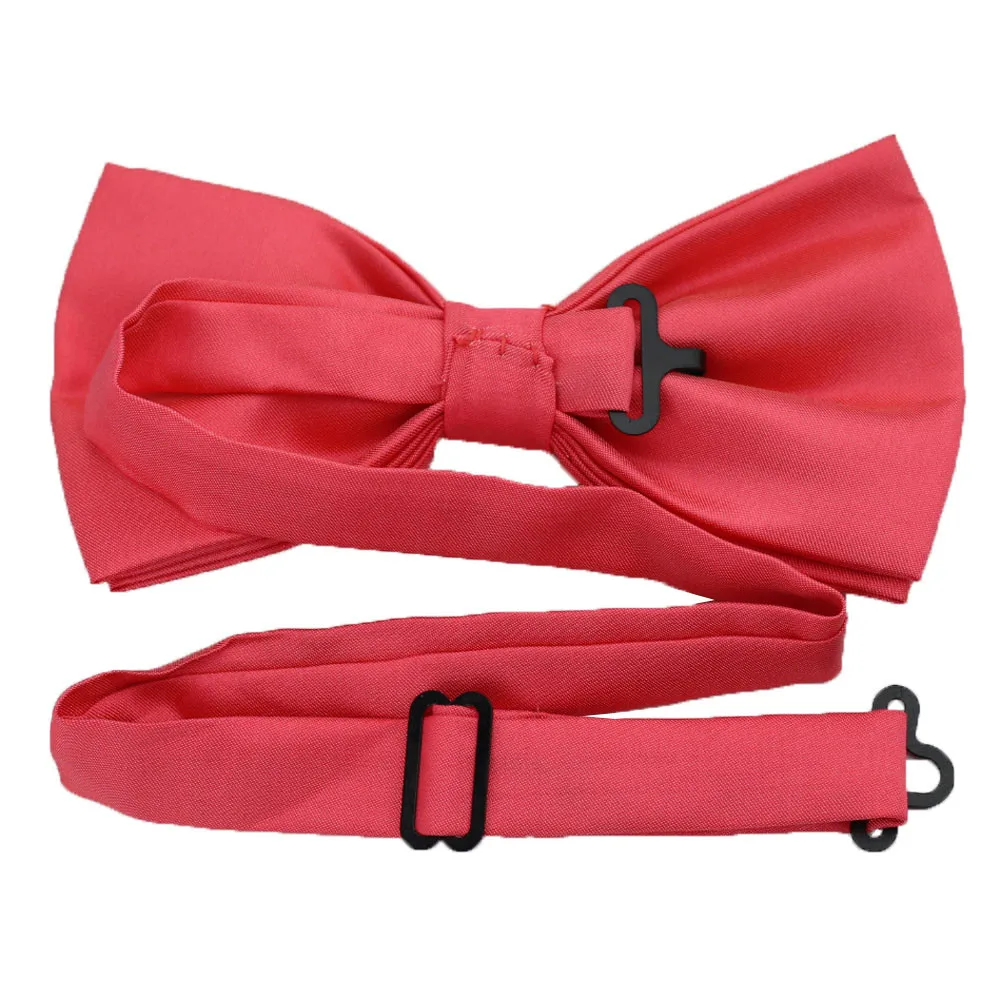 Coachella Галстуки простые темно-коралловый розовый/арбузно-красный сплошной цвет тонкий галстук формальный галстук-карман квадратный галстук-бабочка
