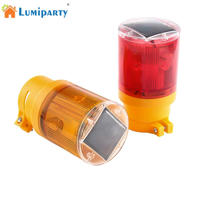 

LumiParty 100 LM Solar LED Emergency Lamp Bright Flashlight Traffic Warning Light With Solar Panel Battery Blinker for Outdoor