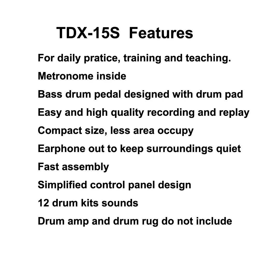 Арома TDX-15 электронная барабанная установка комплект ударных музыкальных инструментов встроенный метроном 12 барабанных комплектов звук простая сборка