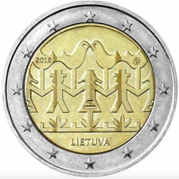 

Lithuania Eu 2 Euro Coins 2018 Edition 100% Original European Coin for Collection Unc New