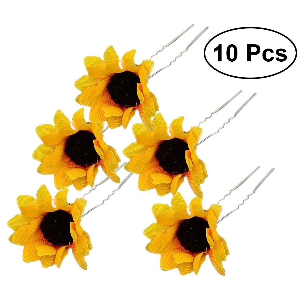 

10PCS Daisy Sunflower Bridal Wedding Hair Pins Hair Clips