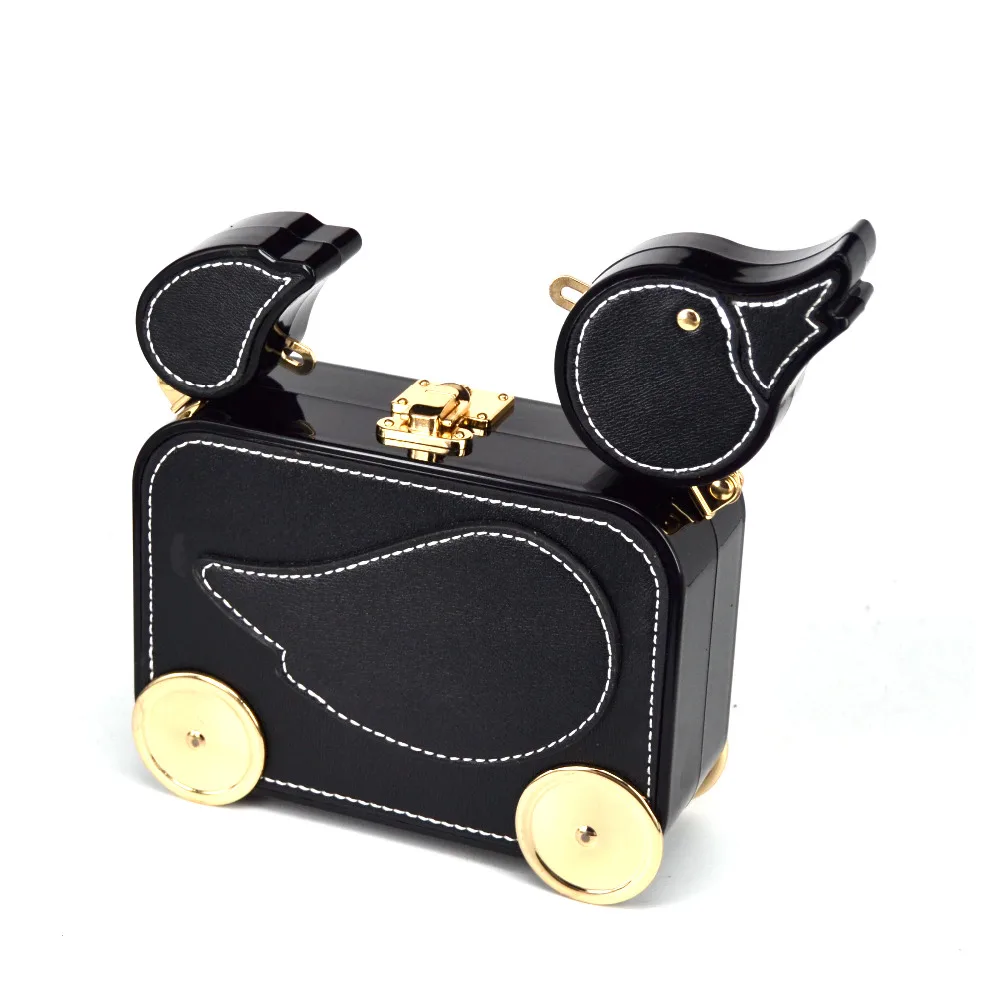 Модный Дизайн Забавный слон утки акриловый кошелек для вечерние клатч женская цепь сумка через плечо мини-сумка-мессенджер