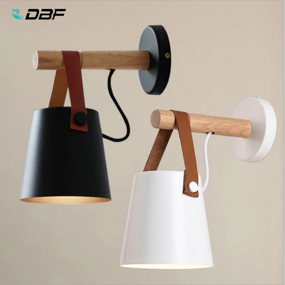 Madeira do Vintage Conduziu a Lâmpada de Parede Luzes de Parede de Cabeceira Nordic Loft Quarto Corredor Hotel 110-240v Decoração Luzes & Iluminação