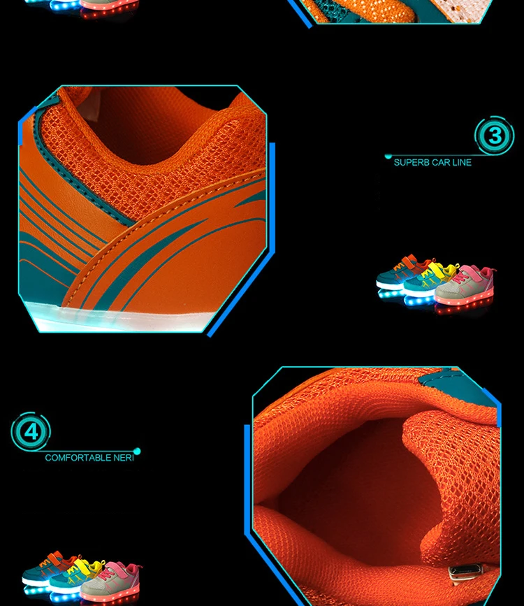 Осенне-весенние детские светящиеся спортивные кроссовки светодио дный, повседневные кроссовки для маленьких девочек, светящаяся обувь
