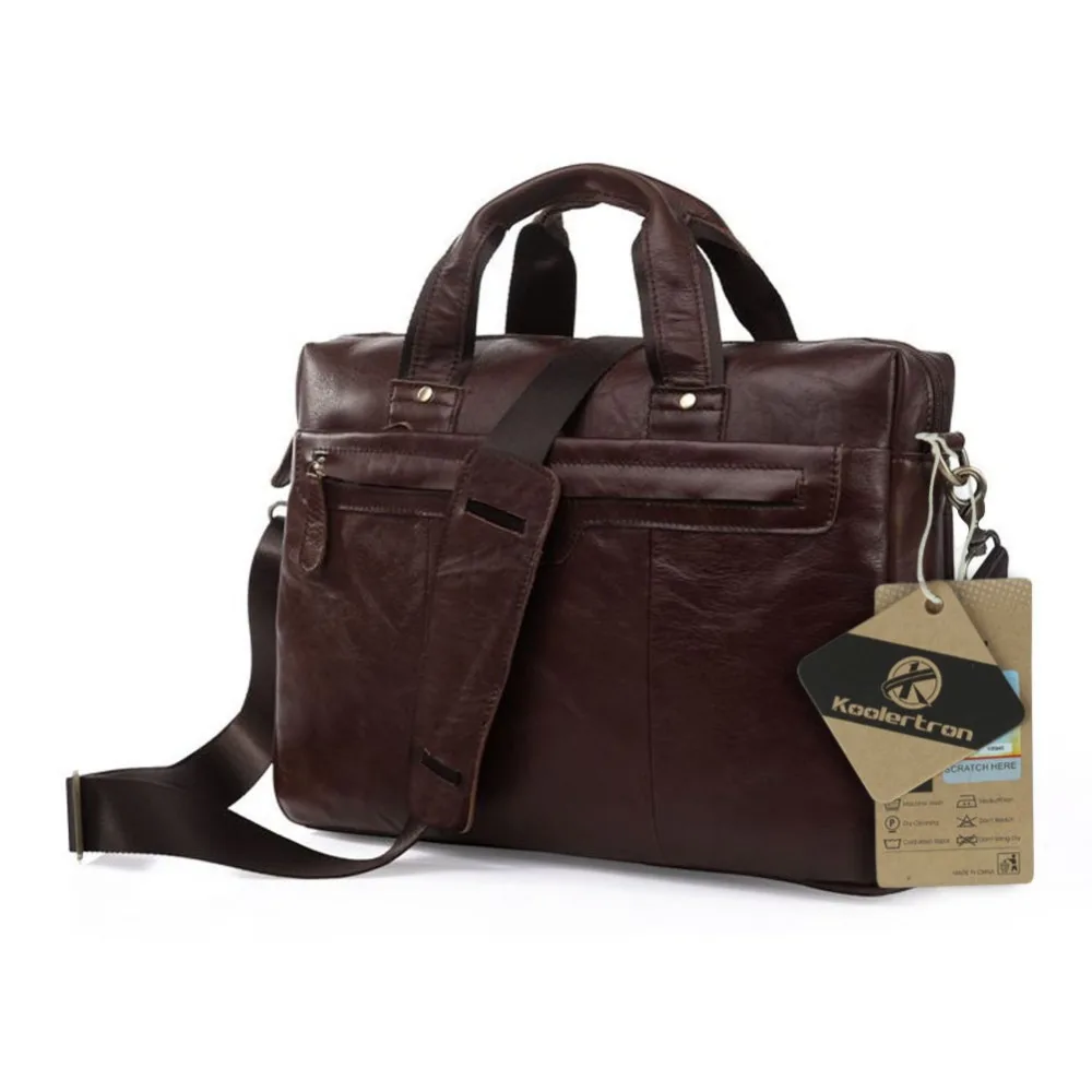 High Quality Vintage Genuine Leather Briefcase Men Cowhide 14'' Laptop Bag Portfolio Men Messenger Bags for MacBook,for ipad