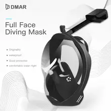 DMAR черная Полнолицевая маска для дайвинга, противотуманная, складная, для плавания, для детей и взрослых, маска для подводного плавания, очки для подводного плавания, аппарат для обучения