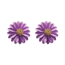 Стиль спрей краски большой цветок серьги гвоздики для женщин модные летние интимные аксессуары элегантный сладкий Brinc