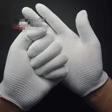 Партия из 12 пар Белый 13-pin тонкие нейлоновые Перчатки core серого и черного цветов Фабрика электроники дамские перчатки беспылевая сумка анти-статические перчатки