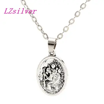 50pcs Zinc Alloy ST Christopher Charms Pendant necklace Clavicle chain C12
50pcs Zinc Alloy ST Christopher Charms Pendant necklace Clavicle chain C12