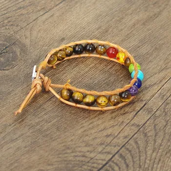 Bracelet 7 Chakras de Guérison en cuir