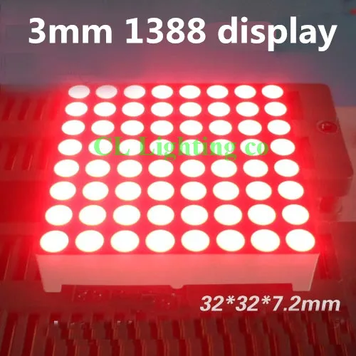 10 шт. двойная точка 8x8 цифровая трубка 3 мм светодиодный точечный матричный
