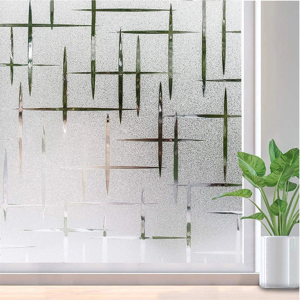 

Funlife Window Film Frosted Static Privacy Vinyl Decoration No Glue Non-Adhesive Decorative Heat Control Anti Uv Window Sticker