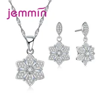 Шесть лепестков цветов кулон ювелирный набор ожерелье/серьги для женщин 925 пробы серебряные ювелирные изделия Новое поступление