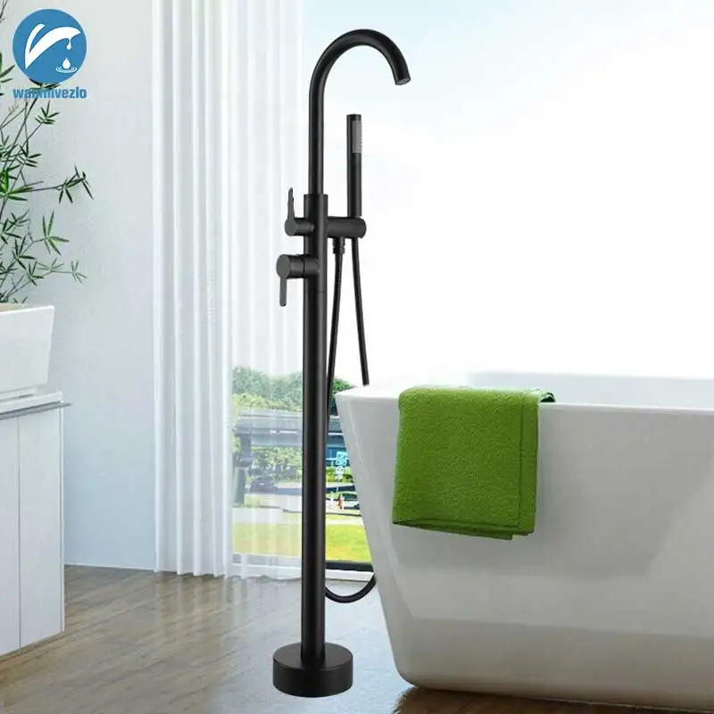 

Black/Golden Bathtub Shower Faucet Floor Standing Bath Tub Spout Shower Single Handle Mixer Tap Bathroom Shower Faucet Mixer Tap