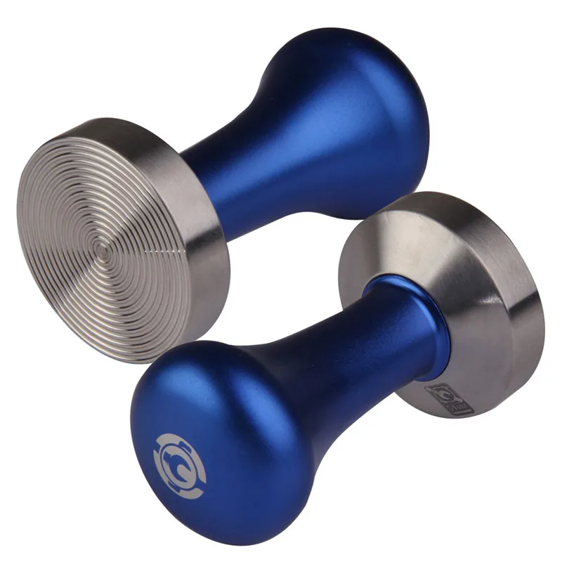 High Quality New Blue Stainless Steel Coffee Tamper Machine Espresso Press Flat Base Best Price
