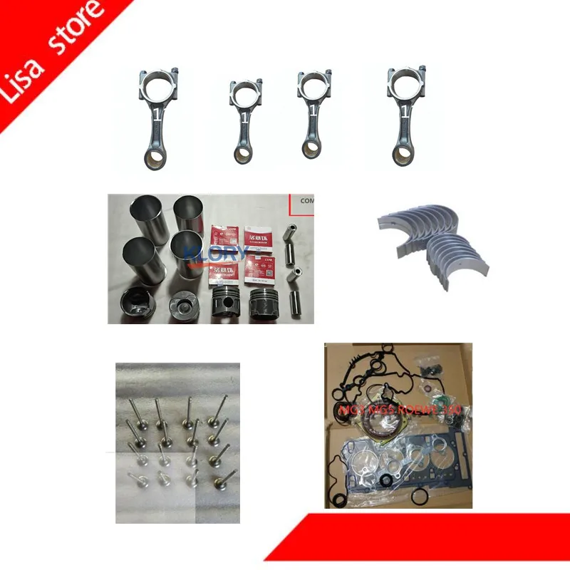 

1kit Engine Kits with Pistons rings valves oil seal and gasket for Chinese SAIC ROEWE 350 MG3 MG5 1.5L engine parts