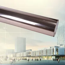 Зеркальная оконная пленка односторонняя серебристо-коричневая Тонирующая Светоотражающая тонировка конфиденциальности 0,7 м x 30 м полиэтилентерефталат долговечное качество