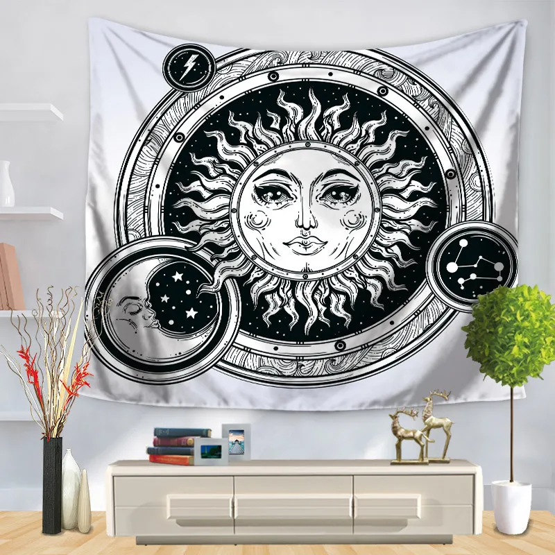 Bohemian Colorful Tapestry Psychedelic Indian Sun Tapestry Hippie Home