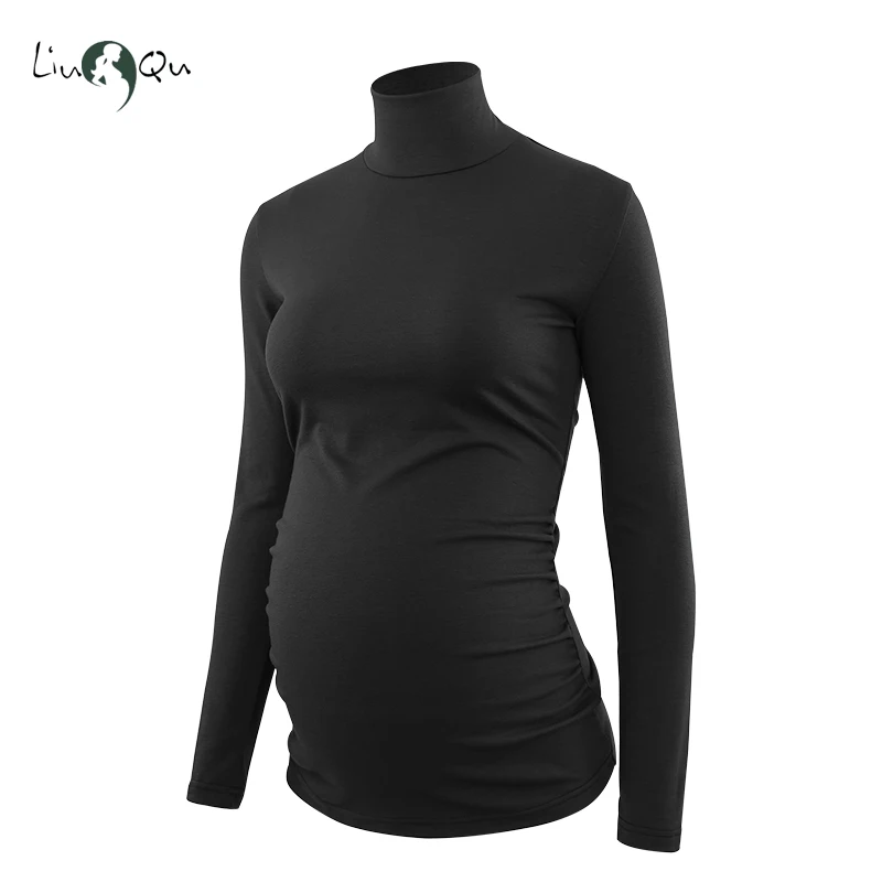 

Maternity Clothes Tops Long Sleeve Blouses T-Shirts Turtleneck Pullover Ruched Tops womens clothing Pregnancy Blouses
