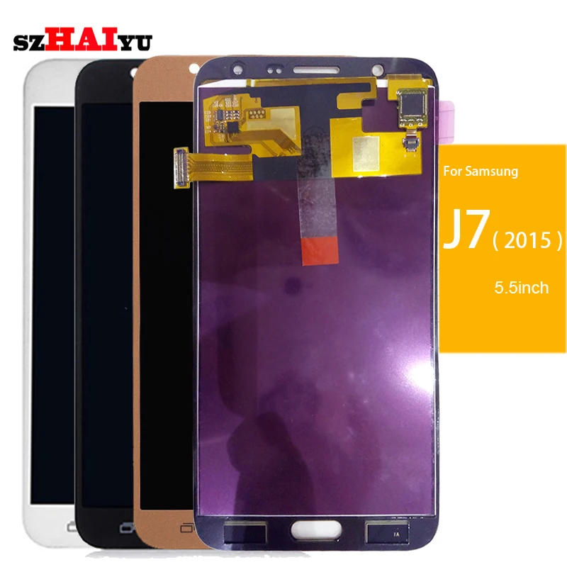 

szHAIyu For Samsung Galaxy J7 2015 J700 J700F J7000 LCD LCD Display Adjust Brightness Tested Well Working LCD+Touch Screen