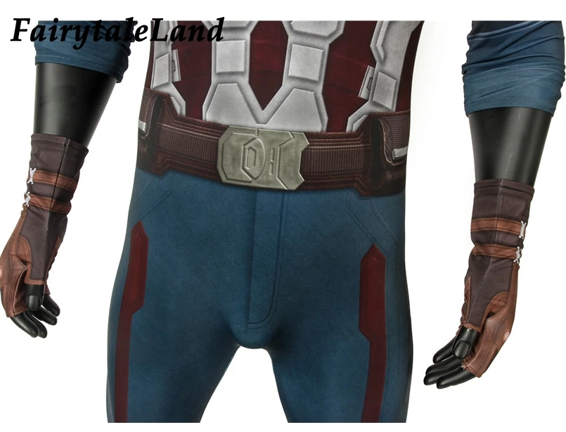 Мстители 3 бесконечные войны капитан Америка Косплей Костюм Боди Наряд Капитан Америка перчатки Стив Роджерс 3D печатных комбинезон