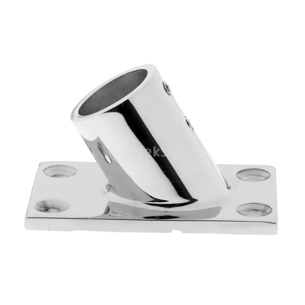 4 Pieces 7/8'' 60 Degree Boat Deck Square Base Marine Grade 316 Stainless Steel Hand Rail Fittings