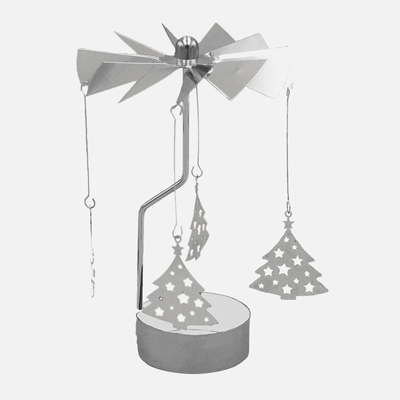 

Xmas Rotating Spinning Carousel Tea Light Candle Holder Center Decor Ornaments