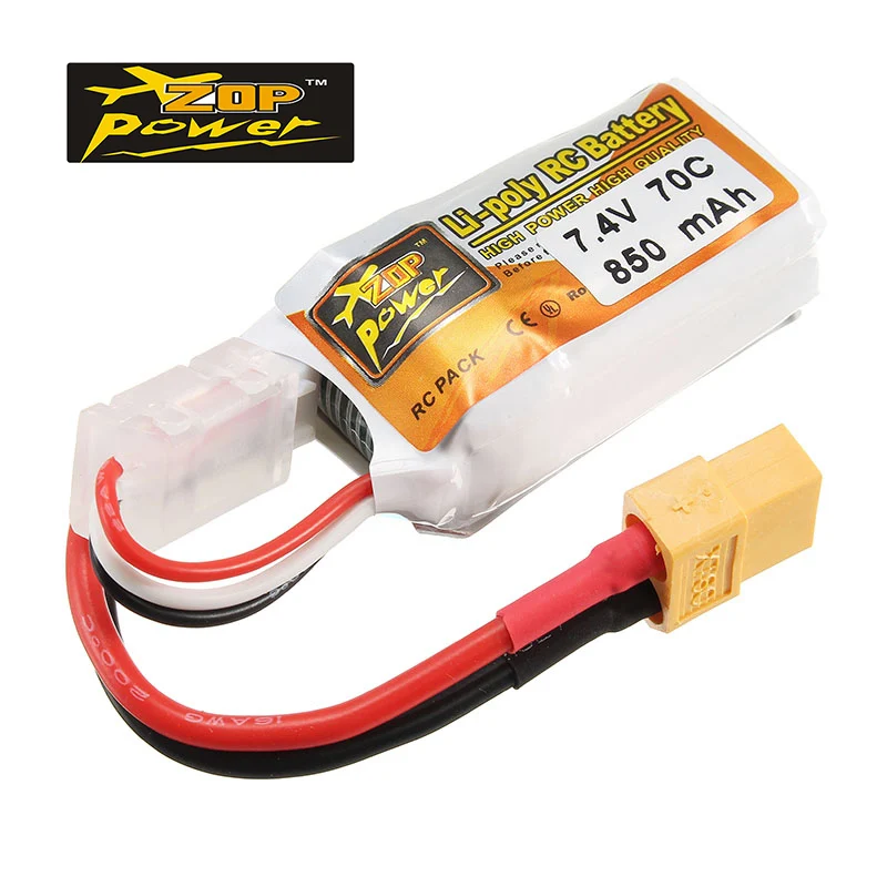 

High Quality ZOP Power 7.4V 850mah 70C 2S RC Drone Spare Part XT60 Plug Li-po Batteries Lipo Battery For RC Drone Outdoor Toys