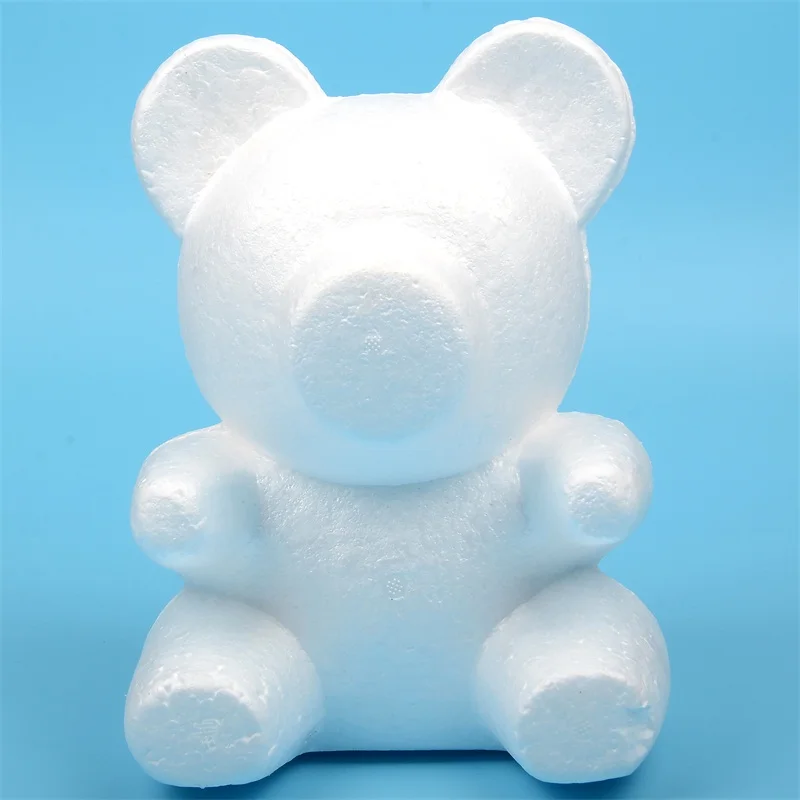 1pcs Polystyrene Styrofoam Foam Rose Bear White Craft For DIY Christmas Party Decoration Wedding New Year Valentines Day Gift - Цвет: 25CM