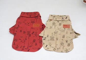 

FK20 Popular Pet Dog Spring Summer Shirt Coat Clothes Fashion Graffiti Puppy dog cats T-shirt Yorkie From S to XXL Dog Coat