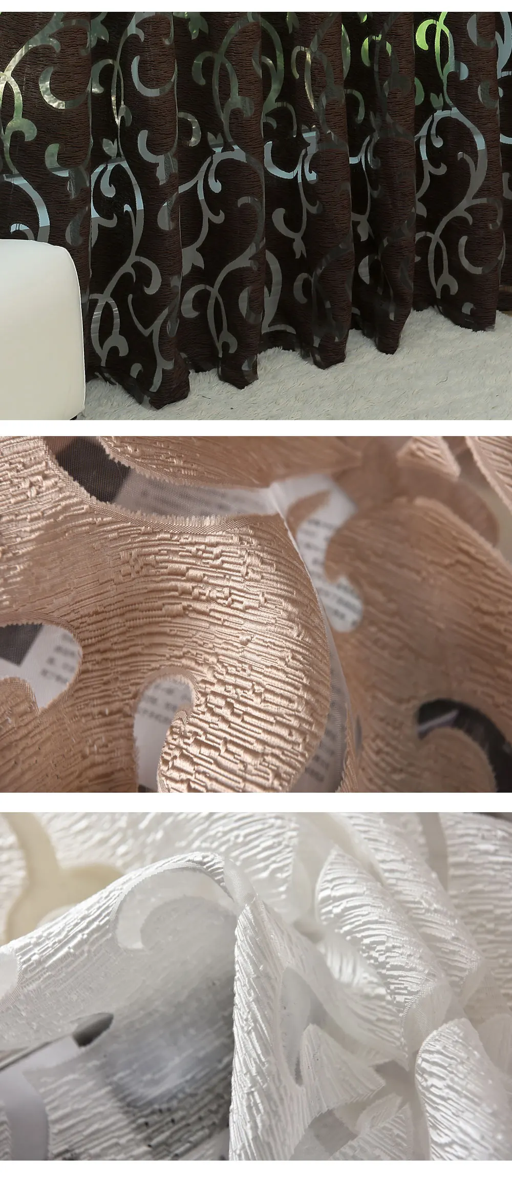 Smt335 NAPEARL Hot Style Ready Made Jacquard Semi-shade Window Decortaion Curtains for Living Room Luxury All-matched Drapes Fabrics (2)