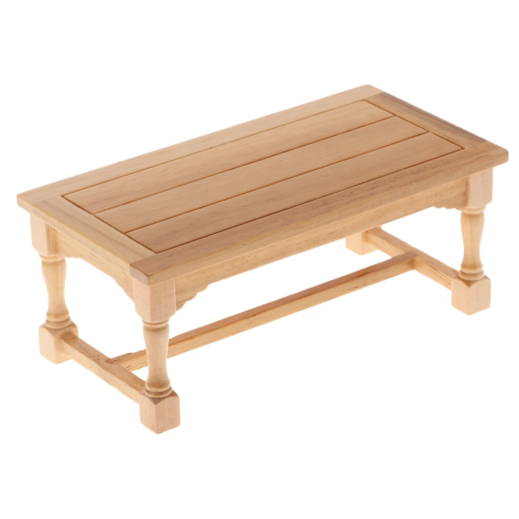 1:12 Casa De Muñecas De Té Café De Mesa Blancos De Madera En Miniatura Salon Decoración Regalo Juguete