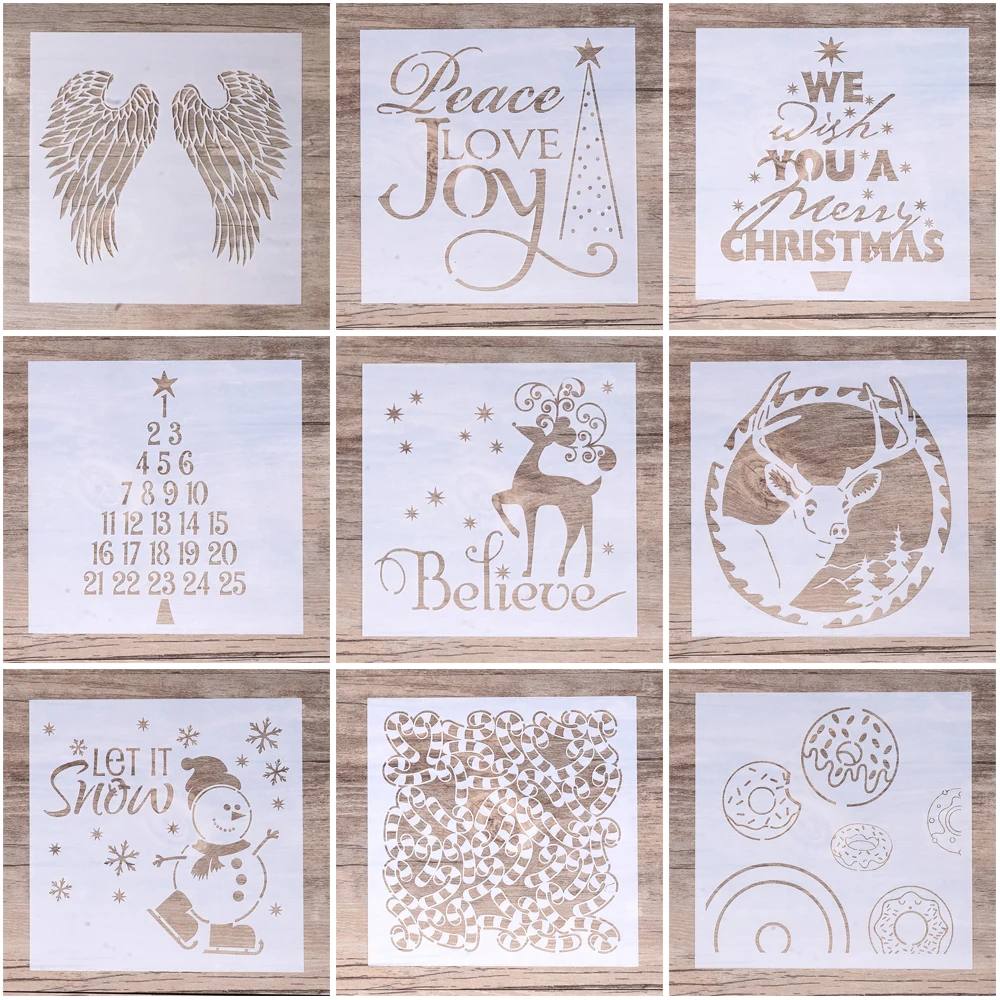 

9 pcs DIY Craft Layering Candy Background Stencil For Wall Painting Scrapbooking Stamping Album Decorative Embossing Paper Cards