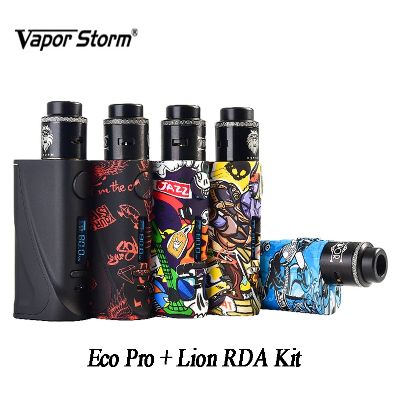 Оригинальный испаритель Vapor Storm Eco Pro & Lion RDA Tank 80 Вт бокс мод TC батарея 18650