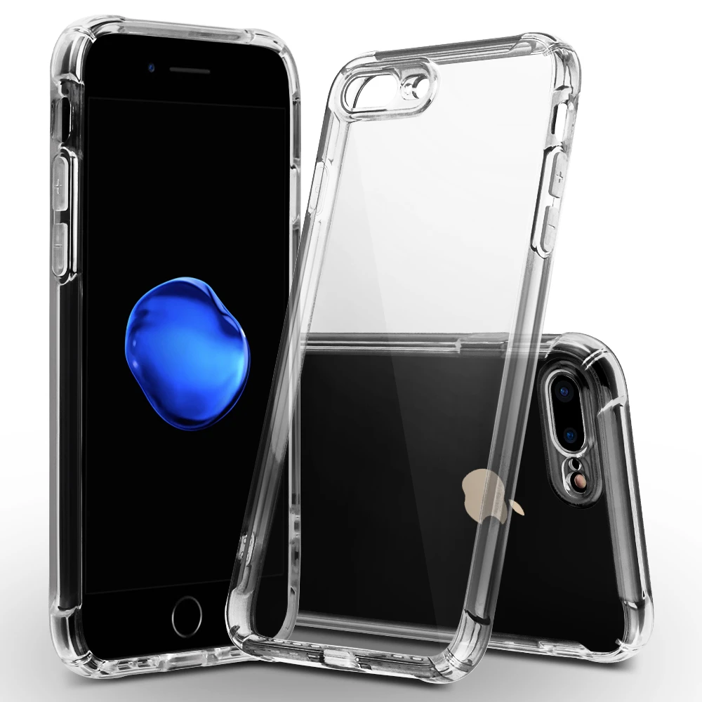 For Apple iPhone 8/8 Plus Case ,WEFOR Luxury Brand TPU Silicon Slim Clear 360 Transparent Silicone Case Cover For iPhone 8 X