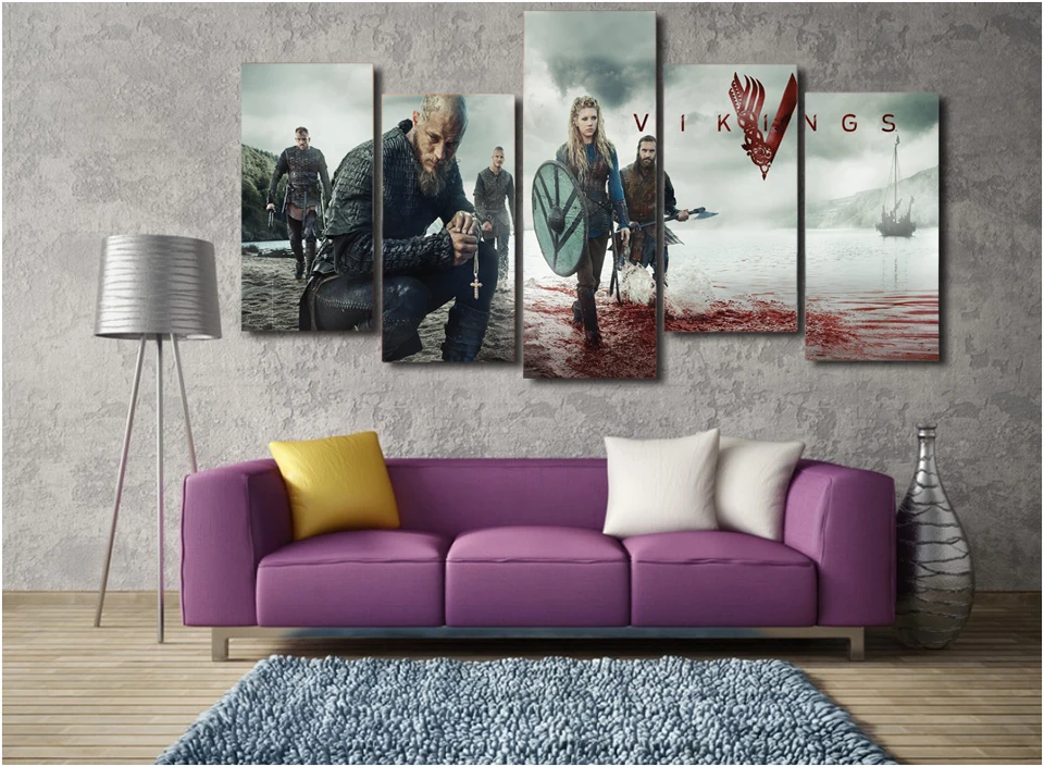 HD с Викинги Рагнар lodbrok живопись на холсте номер Украшение печати плакат картина