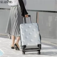 KLQDZMS 20 мм/22 мм/24 дюймов ABS+ Корпус чемодана из пластика на молнии stley Универсальный колеса багаж на ролликах модное интерната, масштабных дорожных чемоданов