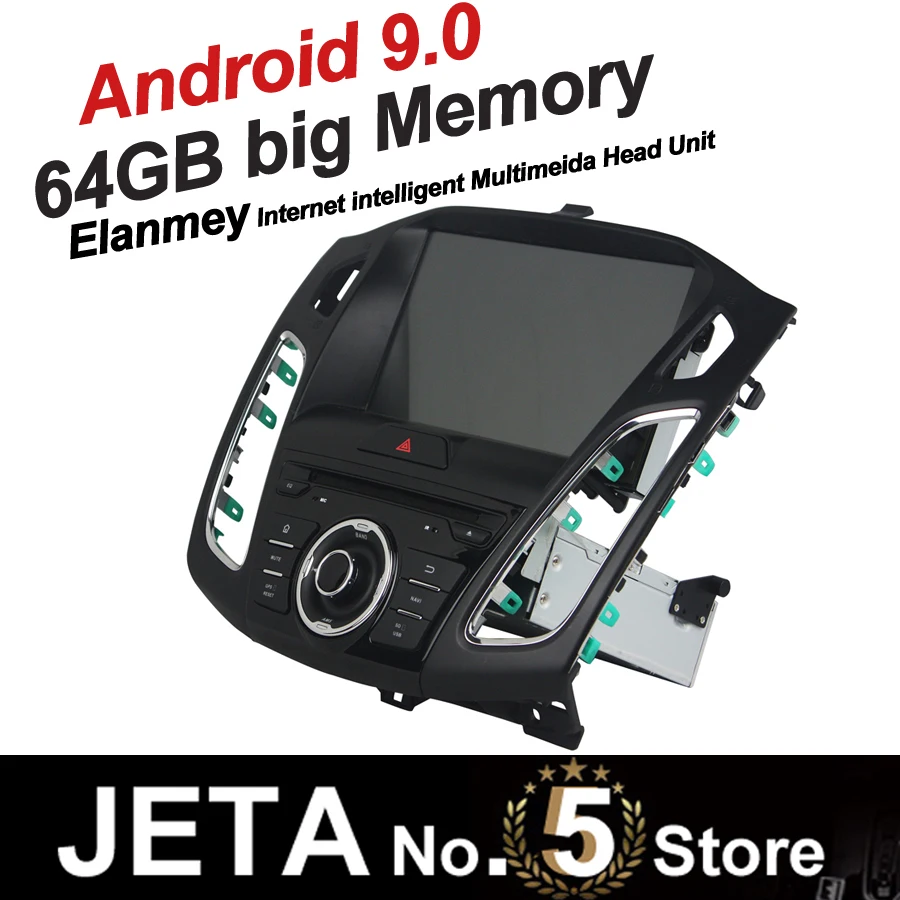 Discount Fit for Focus 2012 2013 2015 Car Radio GPS Music player tape recorder Android 9.0 64GB big memory DSP equalizer IPS touch screen 8