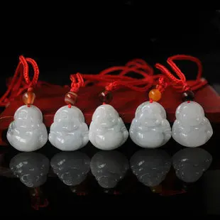 

Buy a send four to send genuine Burmese stone laugh Buddha pendant necklace men and women jewelry JADES jewelry beads