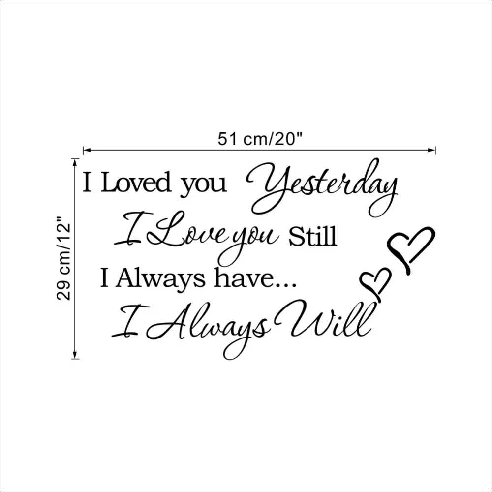 Aliexpress Buy I will love you always home decoration wall Aliexpress Buy I will love you always home decoration wall decals room decor decorative adesivo de parede 8478 vinyl quotes wall stickers from
