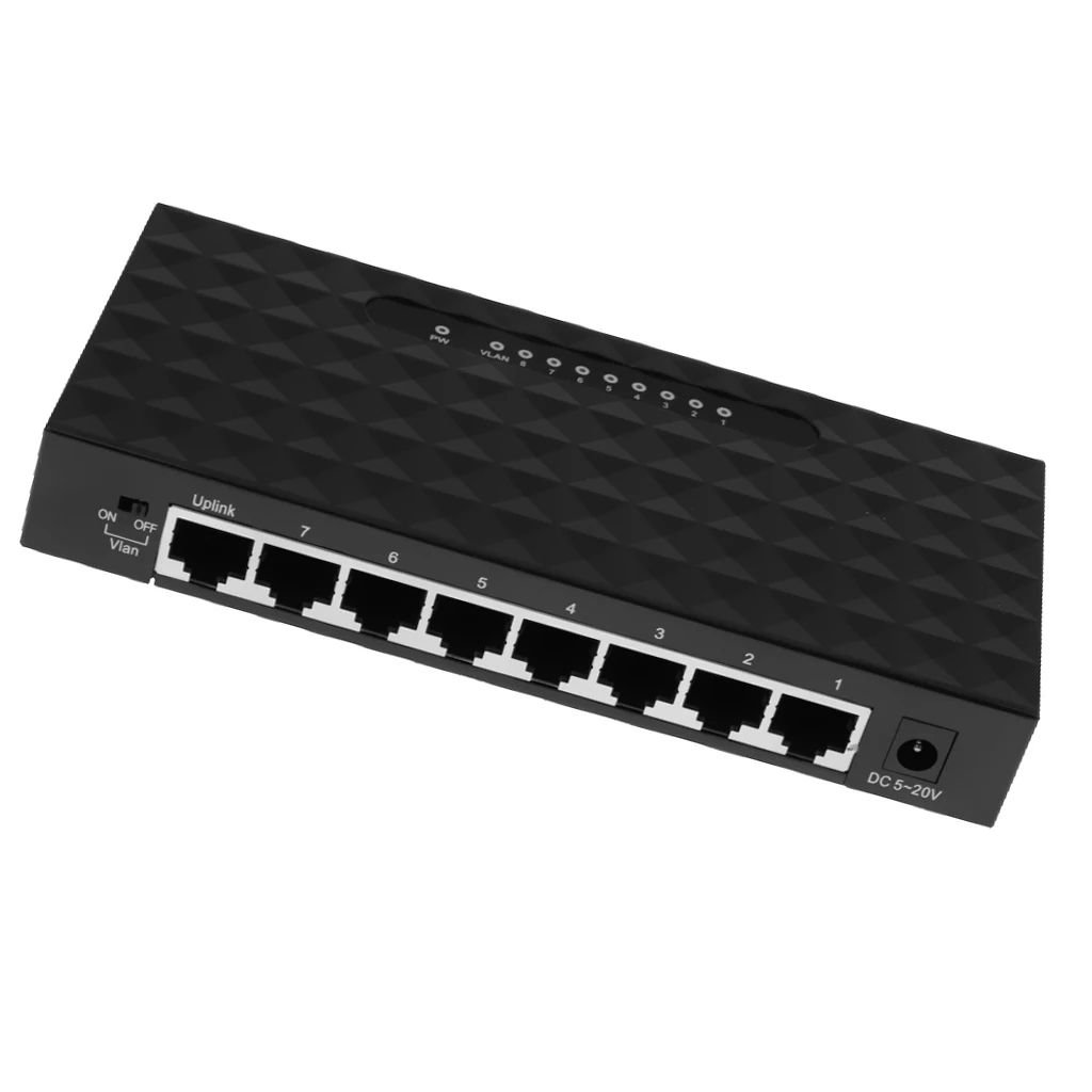 8 Порты и разъёмы гигабитный коммутатор 10/100/1000 Мбит/с RJ45 LAN Ethernet быстро настольных сетевые коммутирующий концентратор без Мощность адаптер Черный