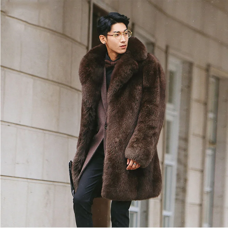 FURSARCAR 2018 New Men's Winter Real Fox Fur Jacket Solid Puls Size Fur ...