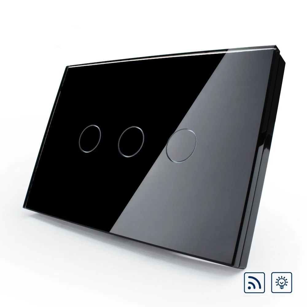 

220V/50-60HZ, Smart Switch Luxury Crystal Glass Panel, OS-003DR-82,US/AU standard, Dimmer and Remote Wall Light Switch for Led