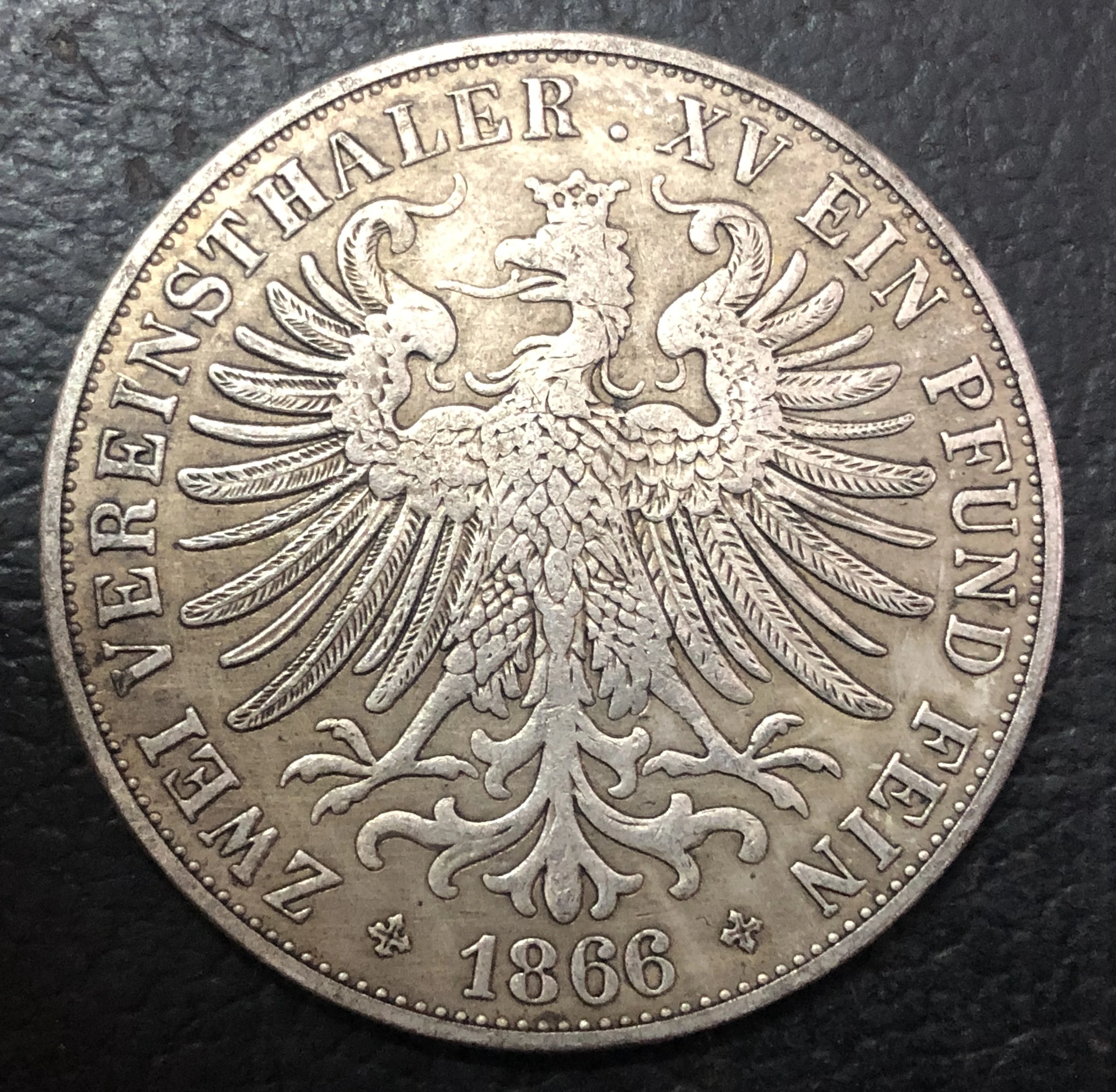 1866 бесплатно Императорский город Франко 2 Vereinsthaler немецкий посеребренный копия монеты