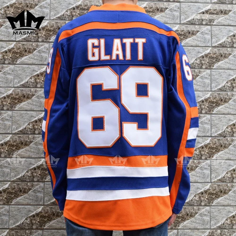 MM MASMIG Goon Doug "THE THUG" Glatt 69 Halifax Hockey Jersey Blue For